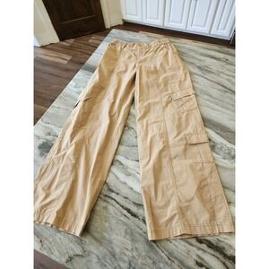 Boutique Tan Wide Leg Cargo Pants High Rise Size Small Streetwear Gorp